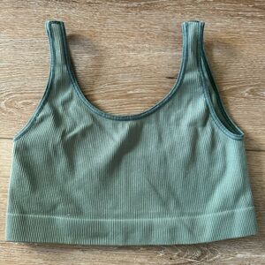 Capezio green ribbed sports bra